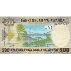 PNew (PN42) Rwanda 500 Francs Year 2019